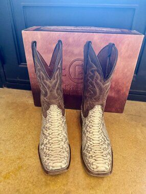 Circle G Men's Exotic Python Skin Western Boots - Square Toe - Size 10